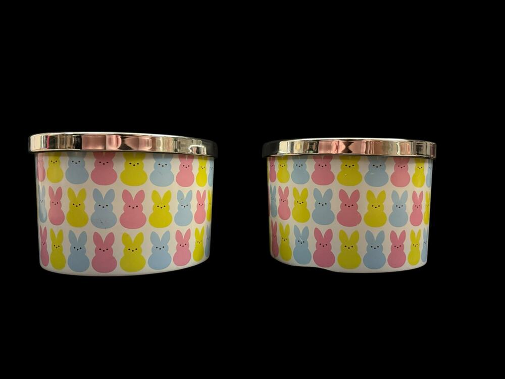 French Pantry Pair of Large Spring Easter Peeps 3Wick Candles Fresh Linen Scent